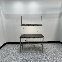 6' Black Stationary Lab Table w/ Shelving image 3
